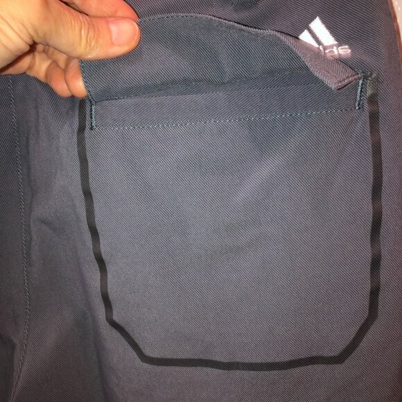 Adidas Mens Size 30 Solid Gray Chino Flat Front Flap Pockets Golf Shorts - Picture 8 of 10